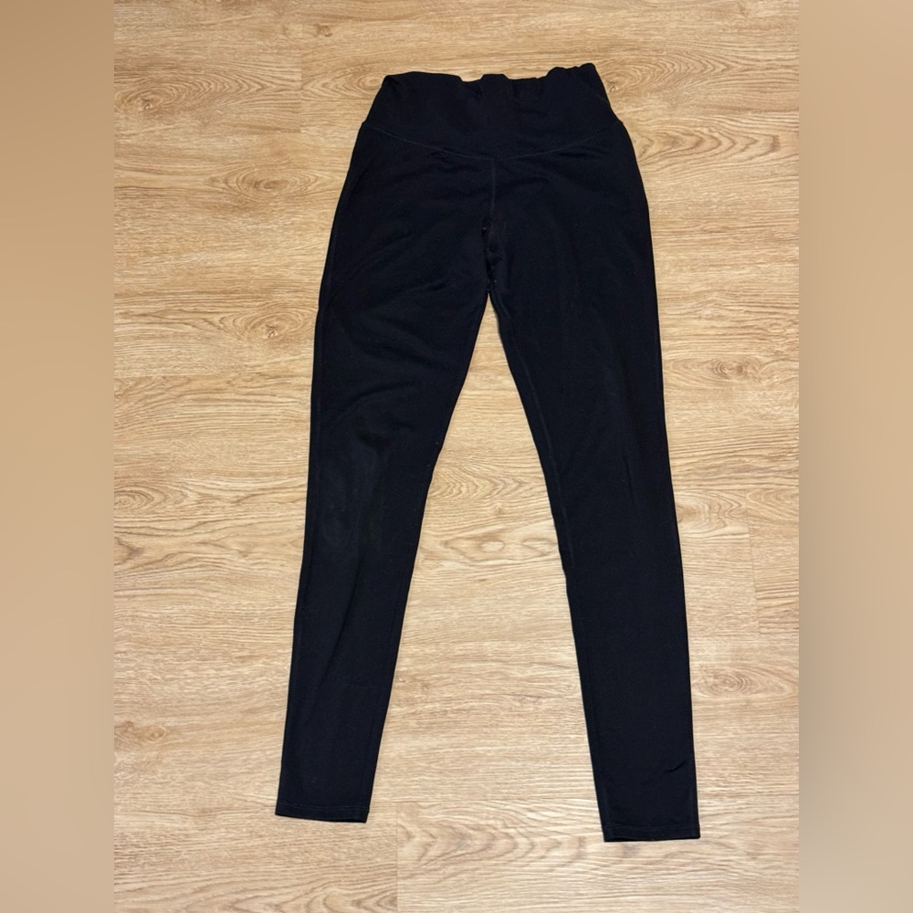 Champion High Waist Black Leggings for Women, Stretchable and Comf Fit- Size L